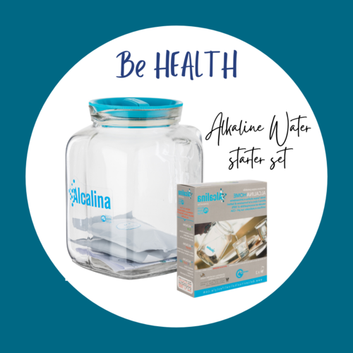 BE HEALTH - ALCALINA - Starter-Set with glass pitcher and 2 sachets for alcaline water