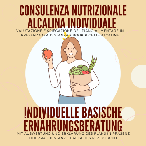 Consulenza alimentare individuale olistica - piano alimentare + book ricette alcaline