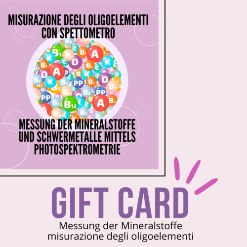 GIFT CARD - Messung der Mineralstoffe und Schwermetalle mittels Photospektrometrie